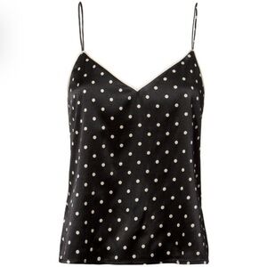 Ganni Black and White Polka Dot Camisole